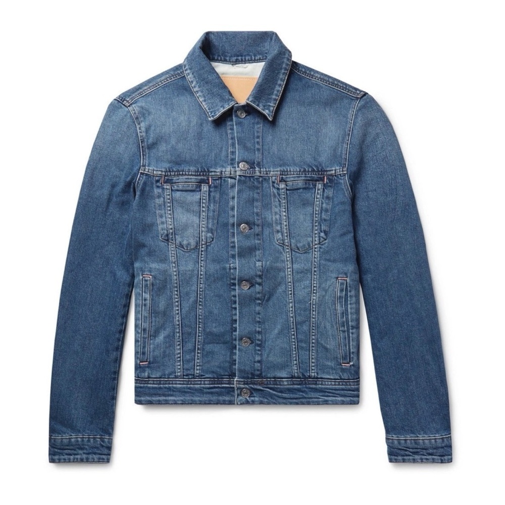 Acne‎ Studios Pass Slim-Fit Stretch-Denim Jacket Size Medium Blue Denim Jean